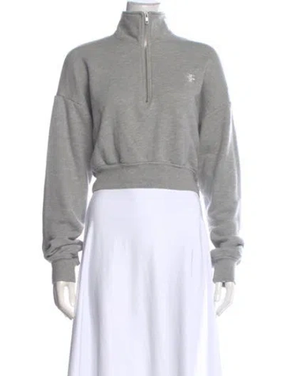 Pre-owned Éterne Mock Neck Sweater In Gray