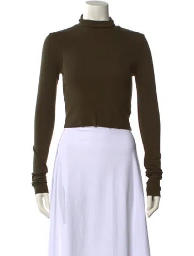 Pre-owned Éterne Mock Neck Sweater In Green