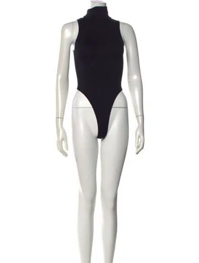 Pre-owned Éterne Nylon Turtleneck Bodysuit In Black