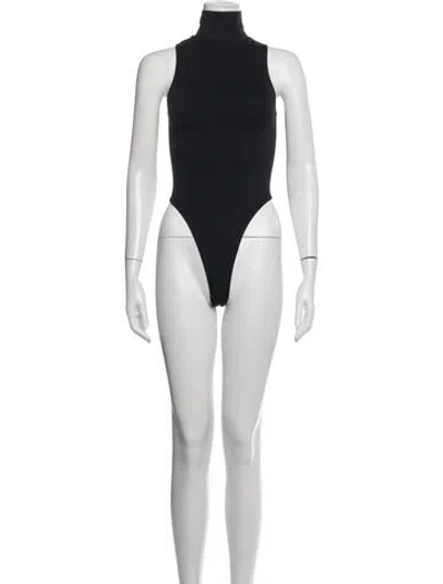 Pre-owned Éterne Nylon Turtleneck Bodysuit In Black