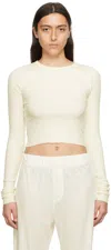 ÉTERNE OFF-WHITE CROPPED LONG SLEEVE T-SHIRT