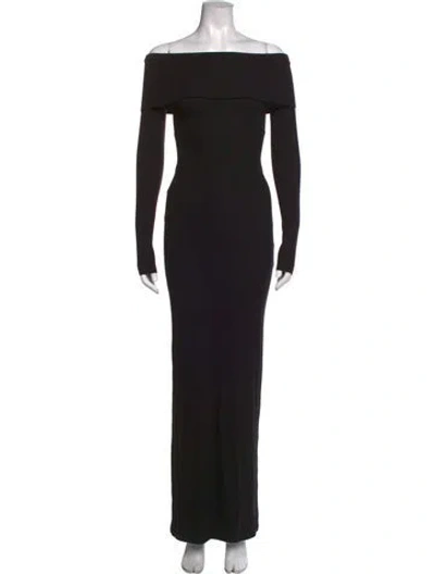Pre-owned Éterne Off-the-shoulder Long Dress In Black