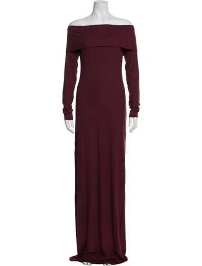 Pre-owned Éterne Off-the-shoulder Long Dress W/ Tags In Burgundy