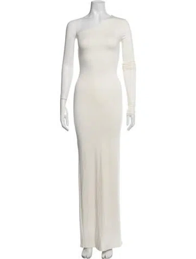 Pre-owned Éterne One-shoulder Long Dress In Neutrals