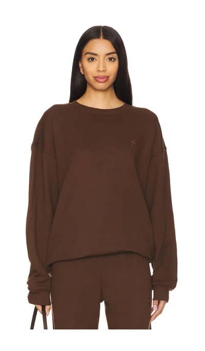 Éterne Oversized Crewneck Sweatshirt In Brown