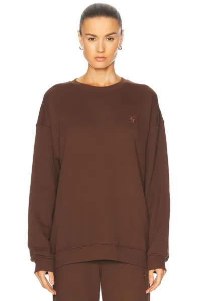 Éterne Oversized Crewneck Sweatshirt In Chocolate