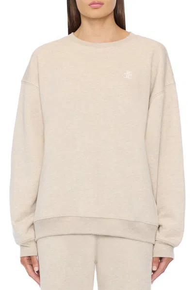 Éterne Oversized Crewneck Sweatshirt In Oatmeal In Brown