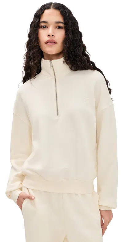 Éterne Oversized Half Zip Sweatshirt Cream In Neutral