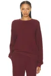 Éterne Oversized Lightweight French Terry Crewneck Sweatshirt In Brown