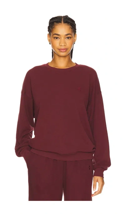 Éterne Oversized Lightweight French Terry Crewneck Sweatshirt In Red