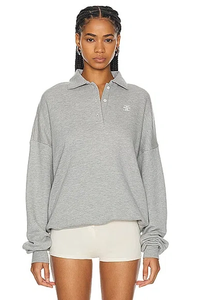 Éterne Oversized Polo Sweatshirt In Grey