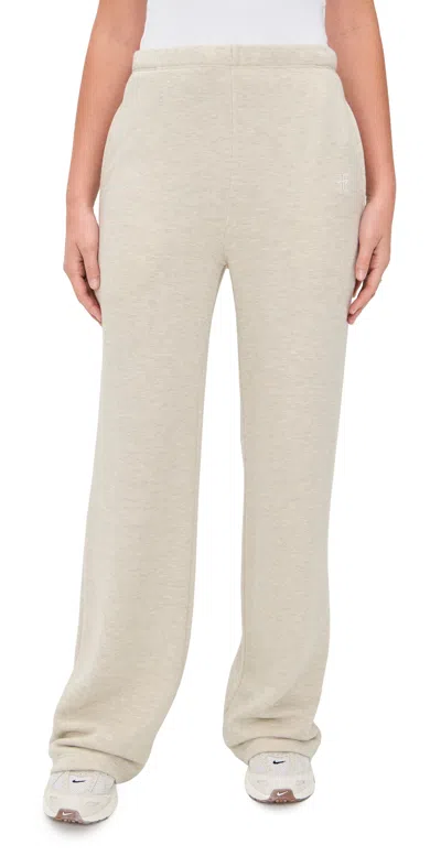 Éterne Oversized Wide Leg Sweatpants Heather Oatmeal In Neutral