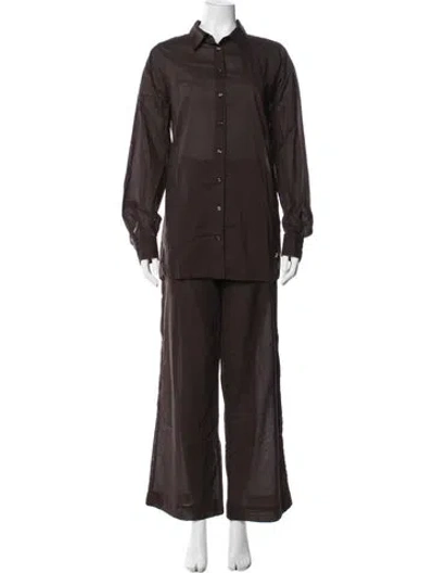 Pre-owned Éterne Pant Set In Brown