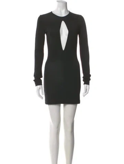 Pre-owned Éterne Plunge Neckline Mini Dress In Black