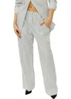 Éterne Poplin Lounge Pants In Black/white Stripe In Multi