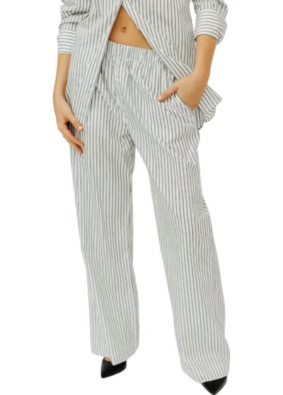 Éterne Poplin Lounge Pants In Black/white Stripe In Multi