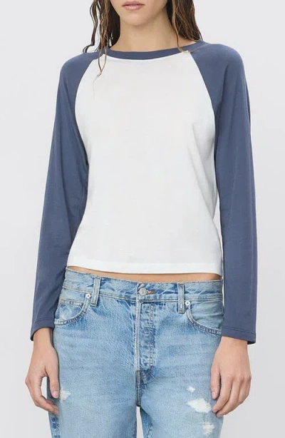 Éterne Eterne Raglan Baseball T-shirt In Ivory/washed Navy