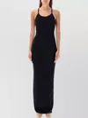 Éterne Form-fitting Ribbed Cotton Maxi Dress In Black