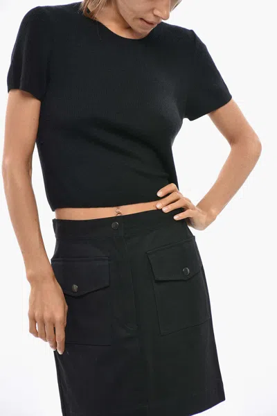 Éterne Ribbed Crewneck T-shirt In Black