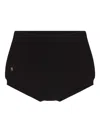 Éterne Ribbed High-waisted Shorts In Black