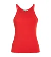 Éterne Ribbed Raceback Tank Top In Red
