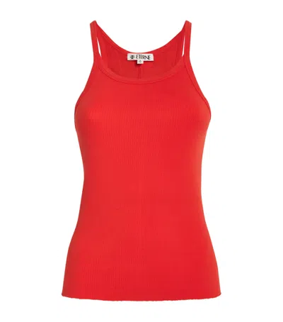 Éterne Ribbed Raceback Tank Top In Red