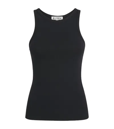 Éterne Ribbed Tank Top In Black