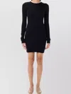 Éterne Eterne Long Sleeve Crewneck Mini Dress