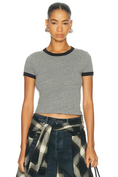 Éterne Ringer Tri Blend Jersey Baby Tee In Gray