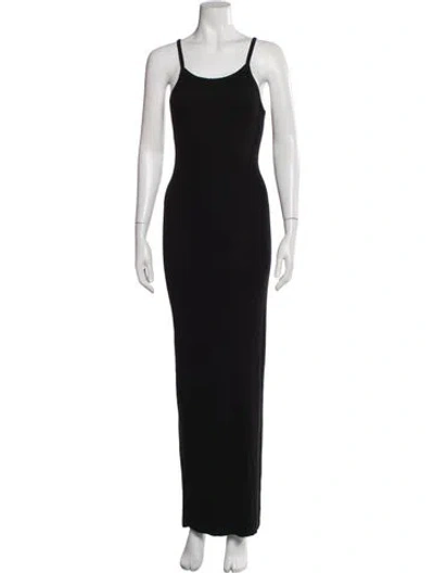 Pre-owned Éterne Scoop Neck Long Dress In Black