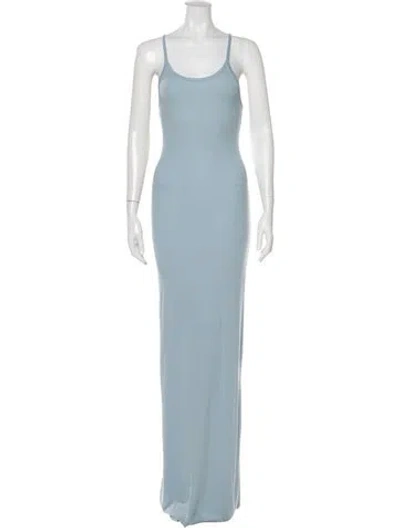 Pre-owned Éterne Scoop Neck Long Dress In Blue