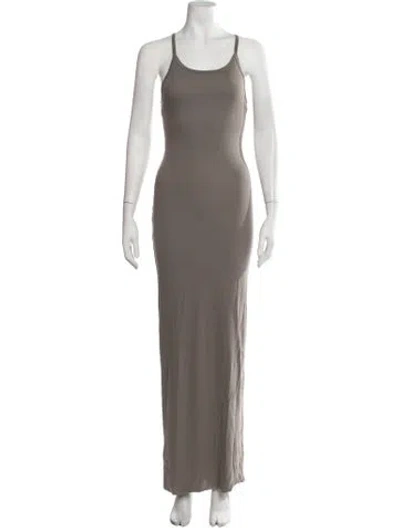 Pre-owned Éterne Scoop Neck Long Dress In Brown