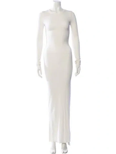 Pre-owned Éterne Scoop Neck Long Dress In Neutral