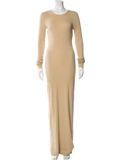 Pre-owned Éterne Scoop Neck Long Dress In Neutral