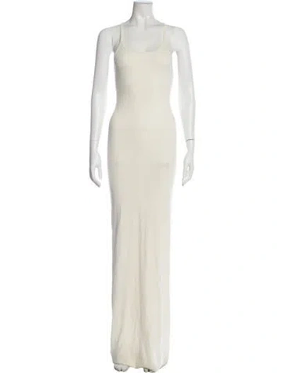 Pre-owned Éterne Scoop Neck Long Dress In Neutral