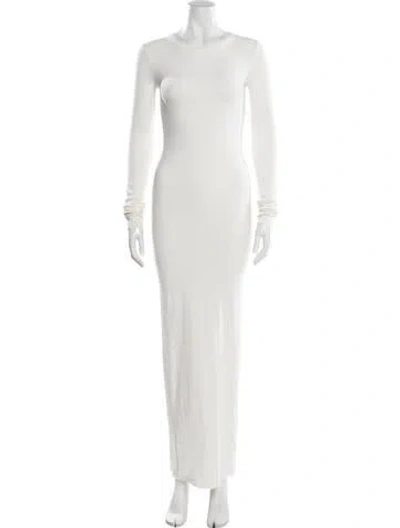 Pre-owned Éterne Scoop Neck Long Dress In Neutral