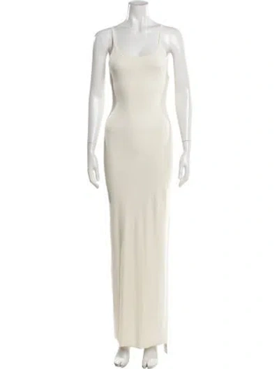 Pre-owned Éterne Scoop Neck Long Dress In Neutral