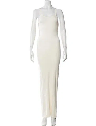 Pre-owned Éterne Scoop Neck Long Dress In Neutral