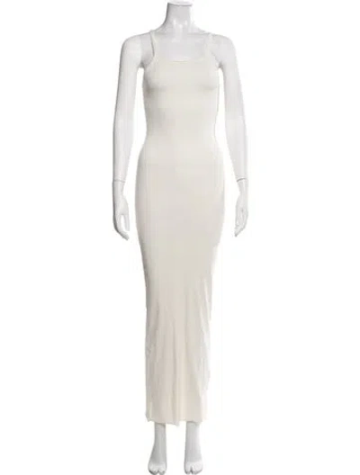 Pre-owned Éterne Scoop Neck Long Dress In Neutrals