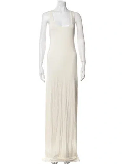 Pre-owned Éterne Scoop Neck Long Dress In Neutrals