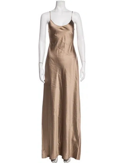Pre-owned Éterne Scoop Neck Long Dress In Neutrals