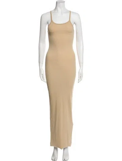 Pre-owned Éterne Scoop Neck Long Dress W/ Tags In Neutral