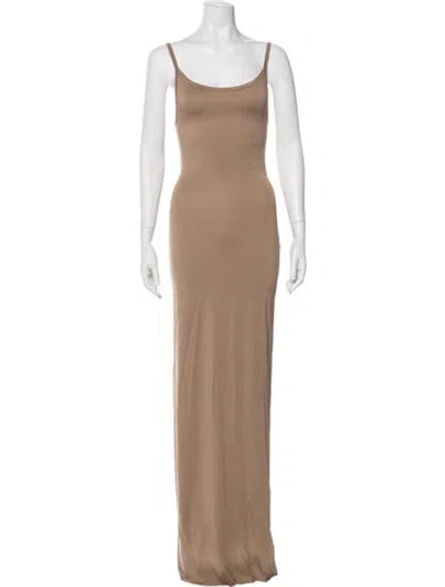 Pre-owned Éterne Scoop Neck Long Dress W/ Tags In Neutral
