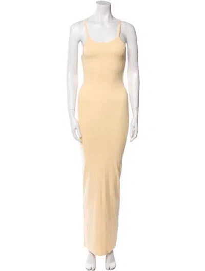 Pre-owned Éterne Scoop Neck Long Dress W/ Tags In Yellow