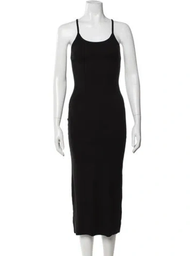 Pre-owned Éterne Scoop Neck Midi Length Dress In Black