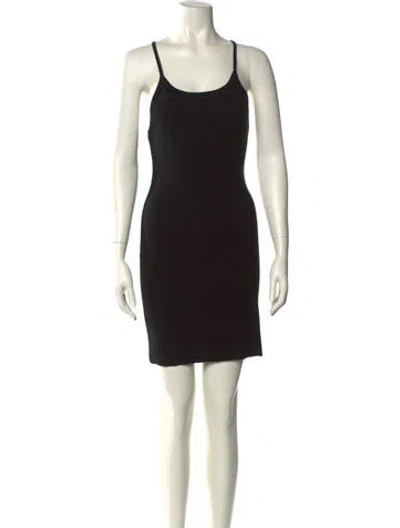 Pre-owned Éterne Scoop Neck Mini Dress In Black