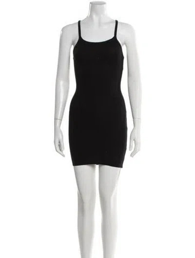 Pre-owned Éterne Scoop Neck Mini Dress In Black
