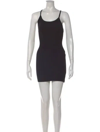 Pre-owned Éterne Scoop Neck Mini Dress In Black