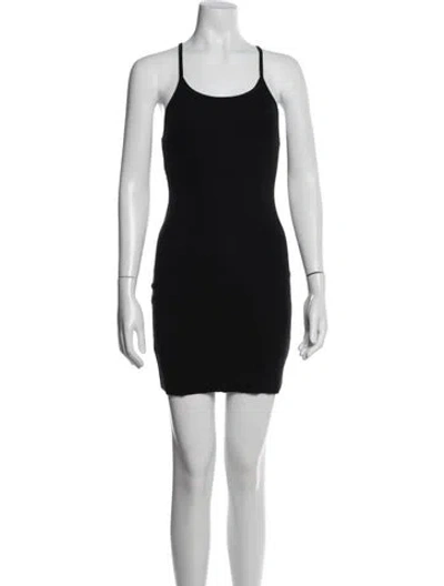 Pre-owned Éterne Scoop Neck Mini Dress In Black
