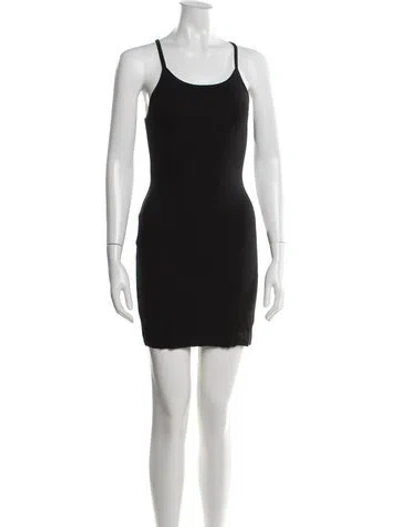 Pre-owned Éterne Scoop Neck Mini Dress In Black